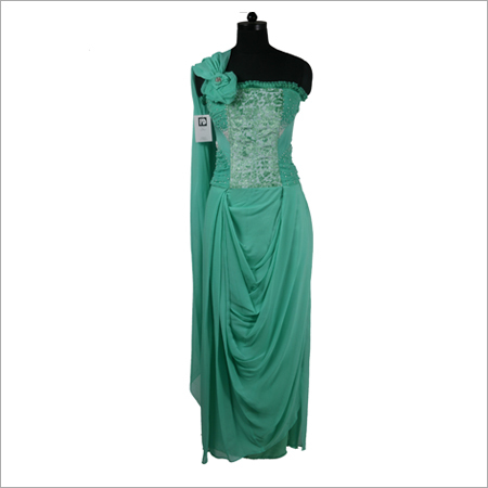 Sea Green Draped Sari