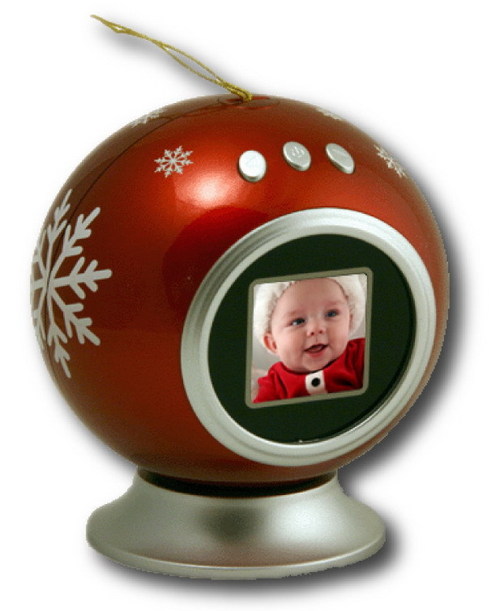 Christmas Ornament Digital Photo Frame (Red)