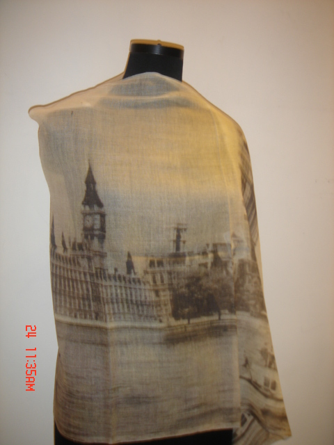 Silk Wool D Print Stole