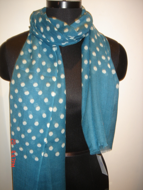 Silk Wool Polka Dot Stole