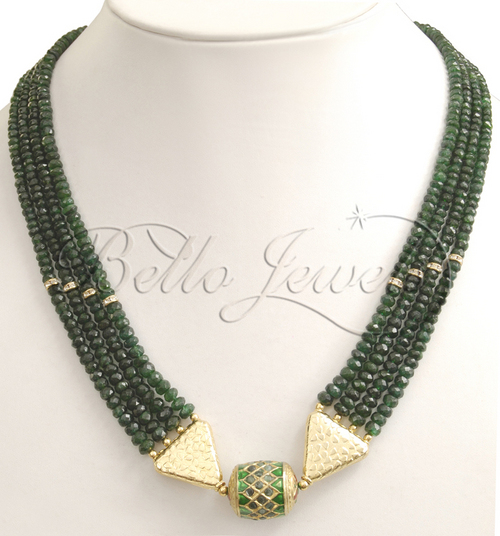 Handmade Emerald Beaded Necklace