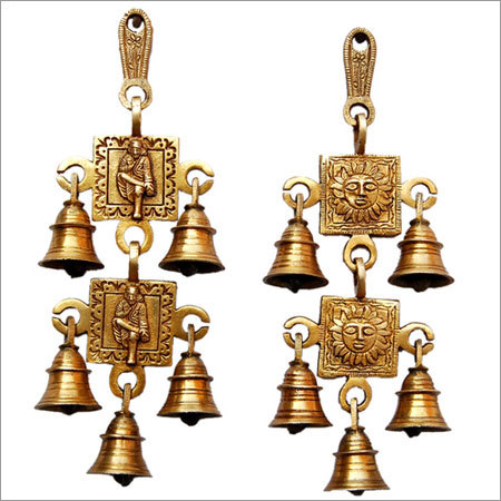Yellow Brass Religious Figure Bells Set For Decor Home Brass Wall Decor