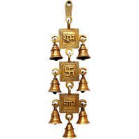 Brass Decorative 3 Pieces Metal Bell Hanging Wind Chimes For Decor - Finishing: Coated