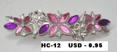 Silver Plated Beaded Hair Clip