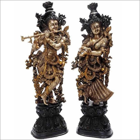 Radha Krishna Brass Metal  made Statue for Worship