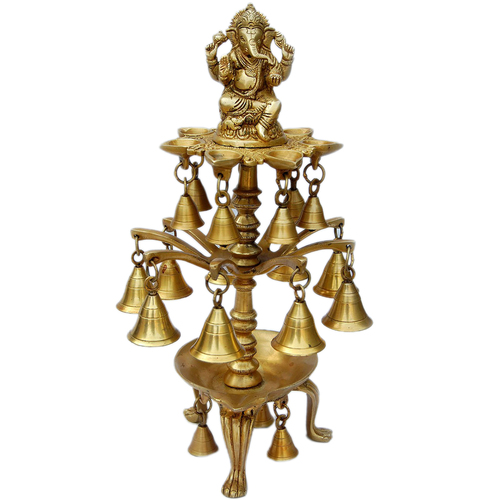 Supplier on Brass Handicraft  Ganesha Brass Metal Pooja Oil Lamps and Brass Deepak Stand