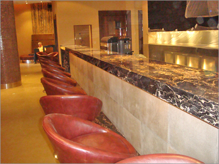 Italian Marble Bar Counter And Brown Kota  