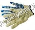 White / Blue Knitted Seamless Hand Gloves