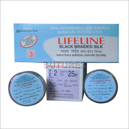 Non Sterile Black Braided Silk Sutures