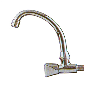 Wall Mounted Sink Cock with Swivel Pipe Spout