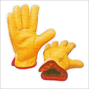 Yellow Cow grain Leather Gloves