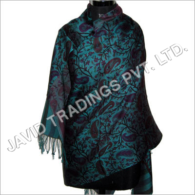 Green Black Wool Stole