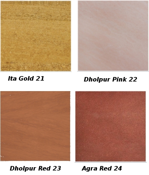 Ita Gold, Dholpur Pink & Red, Agra Red Sandstone