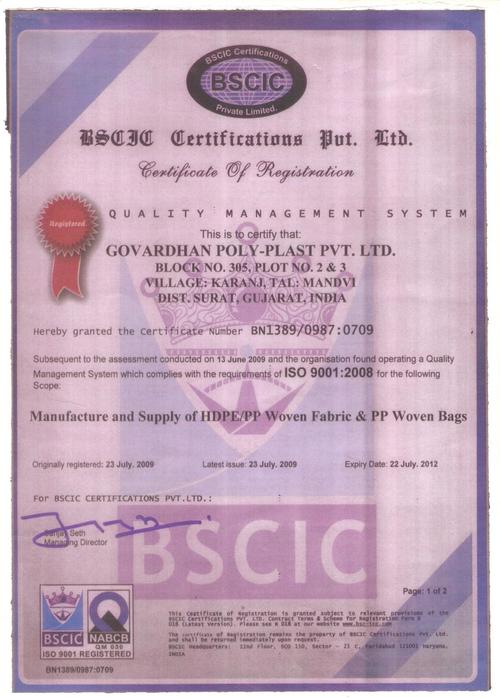ISO 9001:2008 Certificate
