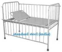 Pediatric Bed - Iron Frame, 1370l X 760w X 610h Mm, White | Built-in Back Rest, Full-length Drop Side Railing, Safety Railings, Heavy Rubber Shoes, Portable Design