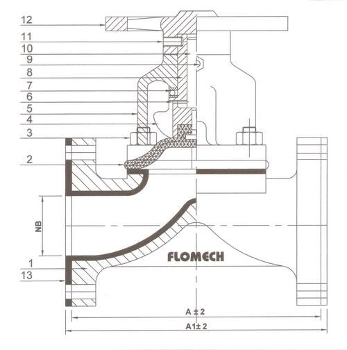 Rubber Lined Diaphragm Valve