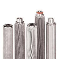 Sintered SS Filter Cartridge - SS 316L Material, Pleated Depth Design | High Durability, 1 Micron Filtration Efficiency, Easy Installation, Reusable