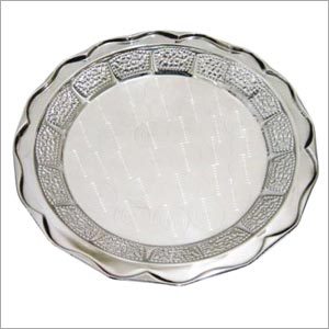 STAINLESS STEEL ROUND SERVING TRAY