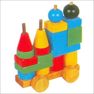 Solid Wooden Coloured Train