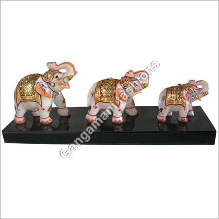 Marble Red Gold Elephant