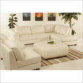 Lazio Leather Sectional Sofa Set White Modern Sofa