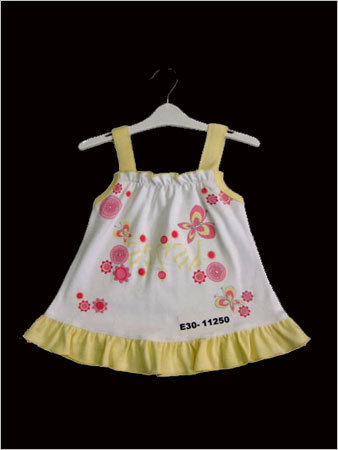 Knitted Girls Frock (6-12 Months) - Cotton Blend, 15 Inches, White | Embroidered Details, Sleeveless, Soft Fabric, Comfortable Fit