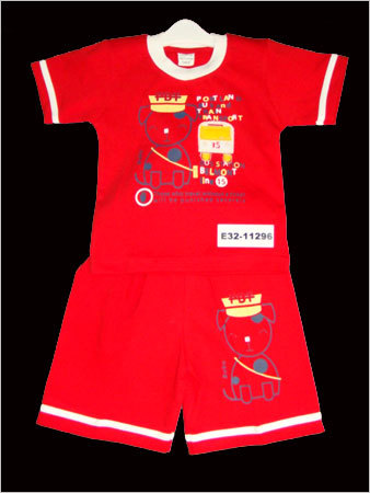 Boy Short Set - 100% Cotton, Red | Soft Cotton, Comfortable Fit, Stylish Cartoon Print, Machine Washable
