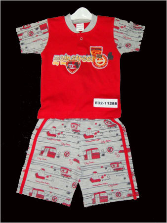 Baby Boy T Shirt Short Set - Cotton Interlock, 6-12 Months, Red | Soft Cotton, Comfortable Fit, Durable Fabric