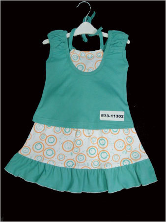 Baby Dress - Cotton, 6-12 Months, Teal | Soft Fabric, Shrink Resistant, Skin Friendly, Sleeveless Style