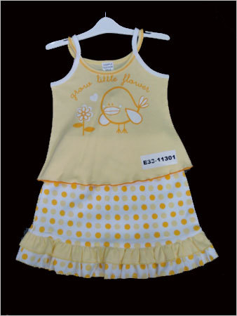 Baby Girl Outfits - Cotton, 6-12 Months, Yellow | Embroidered, Soft Fabric, Shrink Resistant, Skin Friendly