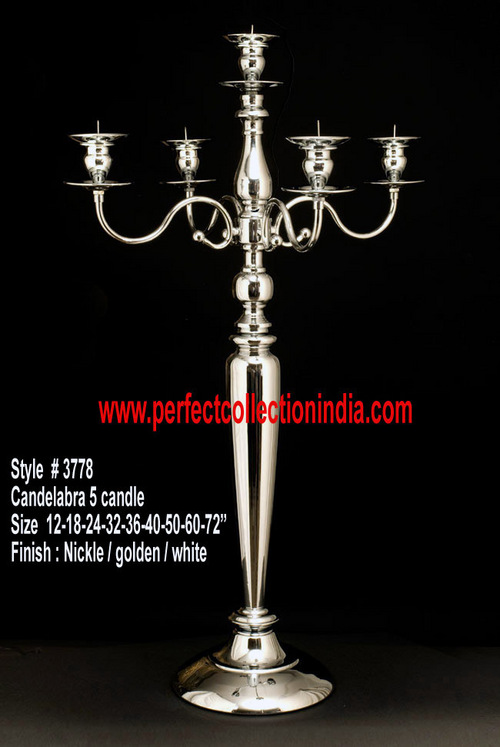 Silver Candelabra - Casted Brass & Aluminum 18-72 Inches Electroplated Finish | Elegant Design Durable Material Multiple Finishes