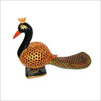 Coloured Wooden Peacock