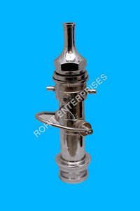 Hand Controlled Branch Pipes - Brass 1-2 Meters Silver, 2.5 Inch Connections, 10-15 Bar Pressure | Easy Installation, Corrosion Resistant, Lightweight, Manual Control, 50-100 Lpm Flow Rate