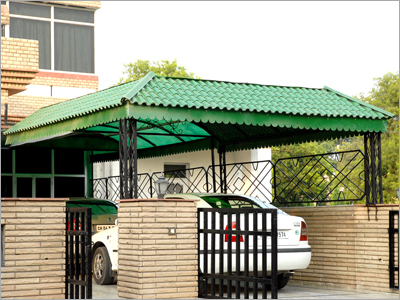 Frp Khaprail Tile Car Shed With Ms Frame