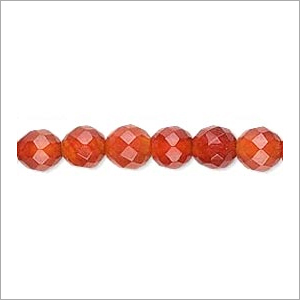 Carnelian Round Micro Faceted