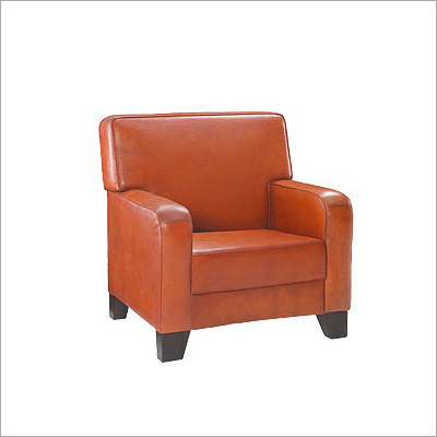Reclaimed Wooden Leather Single Sofa