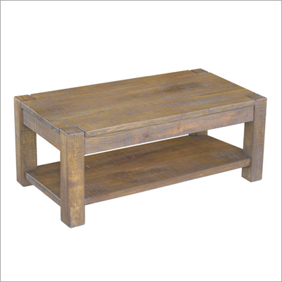 Rusitc Wooden Coffee Table with Shelf