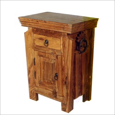 Indian RusticFurniture- Bedside Wooden Cabinet