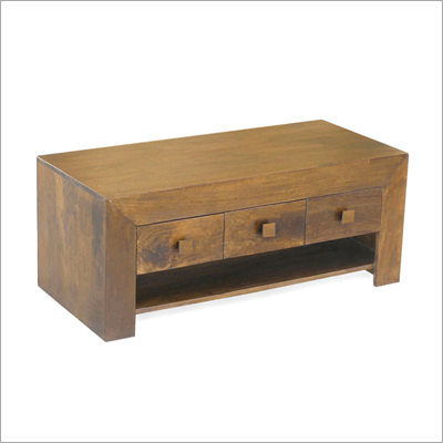 Contwemporary Wooden 3 Drawer Coffee Table