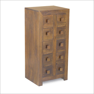 Contemporary Wooden 10 Drawer CD Unit/Cabinet