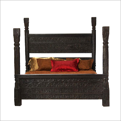 Antique Indian Style Poster Bed