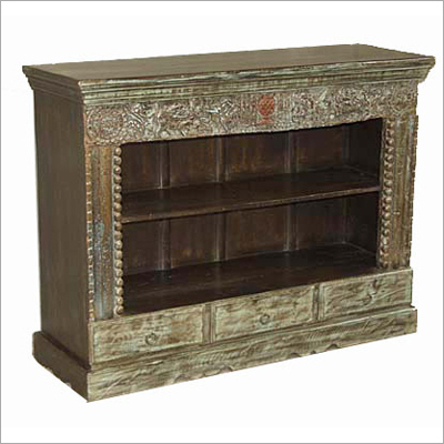 Wooden Carved Facade Bookcase