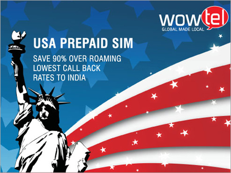 USA - Prepaid SIM Card - LOWEST CALL BACK TO INDIA