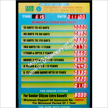 LED Interest Rate Boards