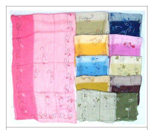 Muti Color Embroidery Viscose Stoles