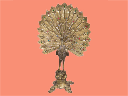 Aluminum Peacock Statue (Plated)