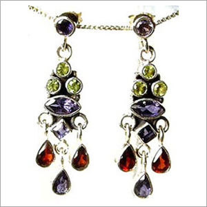 Faceted Stone Earrings