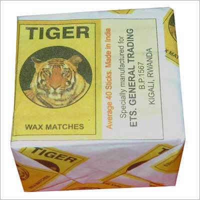 Tiger Brand Wax Matches Box 