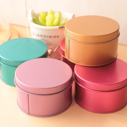 Sheet Metal Box - Tinplate, Cylindrical Shape, Metallic Finish | Customizable, Durable, Lightweight, Reusable, Stylish, Versatile, Snap-on Lid