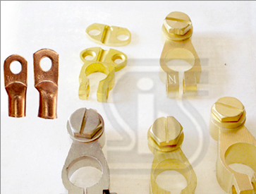 Brass Battery Terminals - IS 319 Brass, Custom Threads, Length, Size | High Conductivity, Corrosion Resistant, Durable, Polished Finish